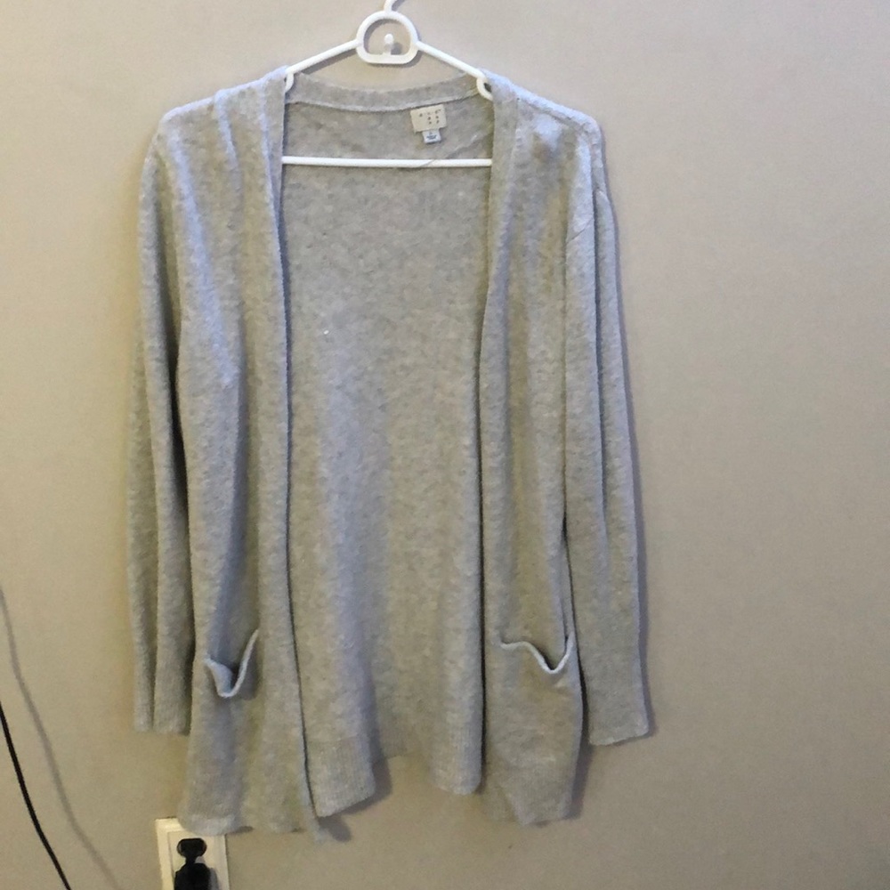 Long gray cardigan